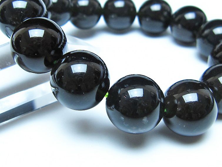 チンターマニストーン アリゾナ州産 天然ガラス ブレスレット （サフォーダイト/シリウス隕石） 15mm [t520-1732] 3枚目