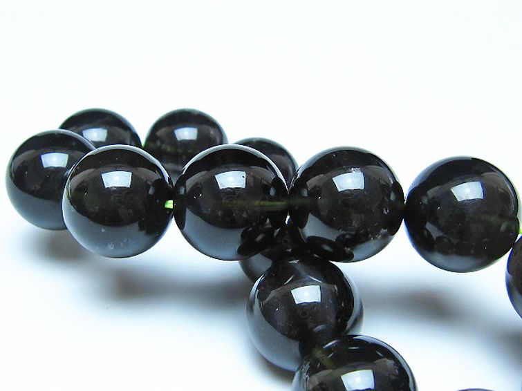 チンターマニストーン アリゾナ州産 天然ガラス ブレスレット （サフォーダイト/シリウス隕石） 16mm [t520-1734] 2枚目