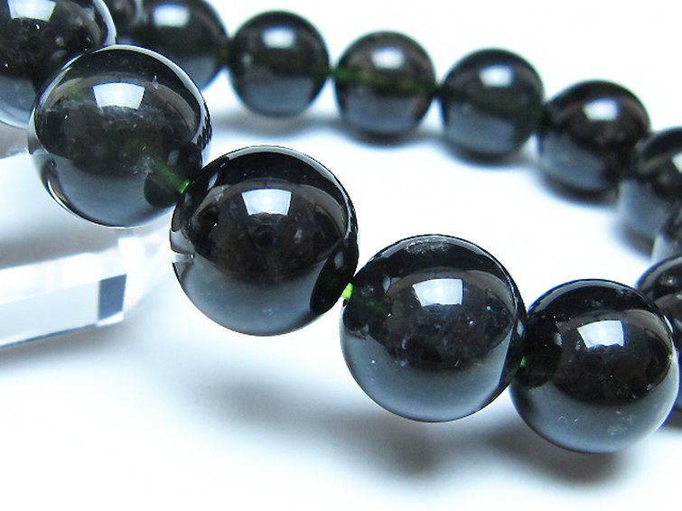 チンターマニストーン アリゾナ州産 天然ガラス ブレスレット （サフォーダイト/シリウス隕石） 14mm [t520-1740] 3枚目