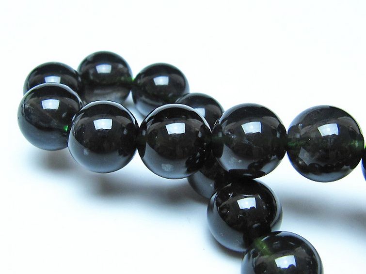 チンターマニストーン アリゾナ州産 天然ガラス ブレスレット （サフォーダイト/シリウス隕石） 13mm [t520-1741] 2枚目