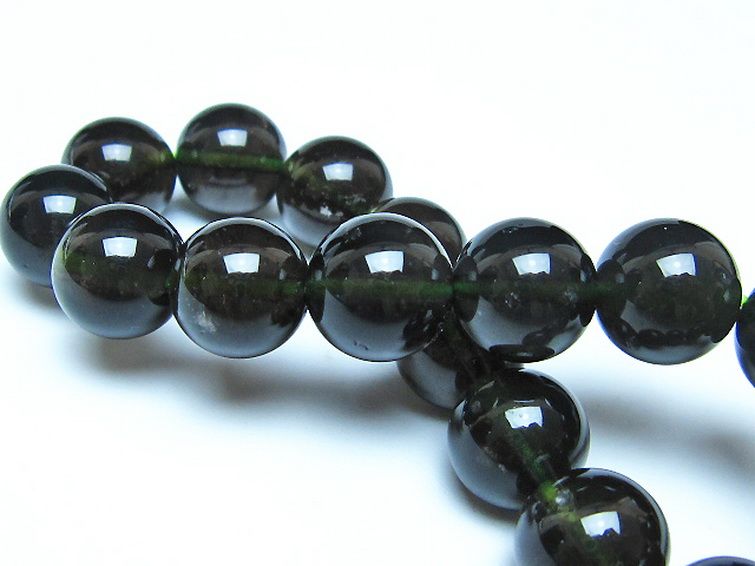 チンターマニストーン アリゾナ州産 天然ガラス ブレスレット （サフォーダイト/シリウス隕石） 12mm [t520-1745] 2枚目