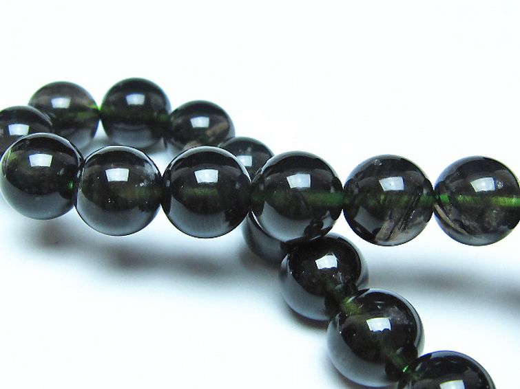 チンターマニストーン アリゾナ州産 天然ガラス ブレスレット （サフォーダイト/シリウス隕石） 10mm [t520-1747] 2枚目