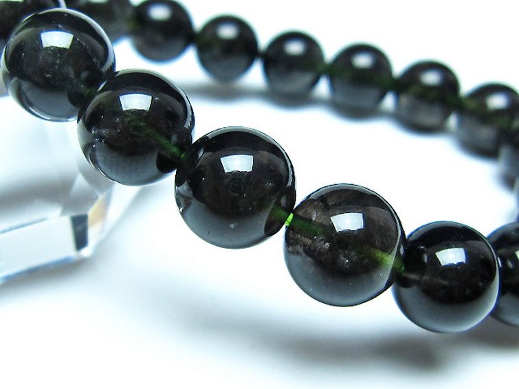 チンターマニストーン アリゾナ州産 天然ガラス ブレスレット （サフォーダイト/シリウス隕石） 10mm [t520-1747] 3枚目