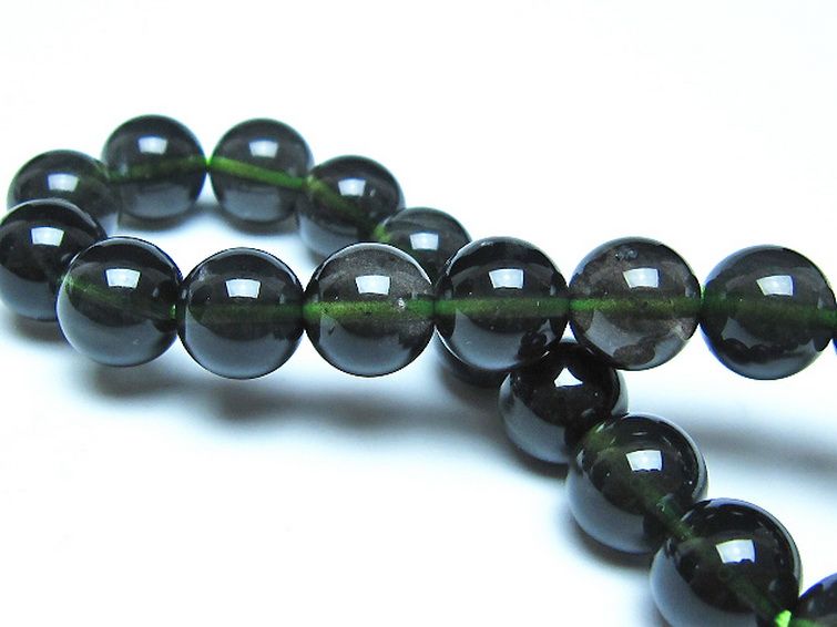 チンターマニストーン アリゾナ州産 天然ガラス ブレスレット （サフォーダイト/シリウス隕石） 9mm [t520-1754] 2枚目