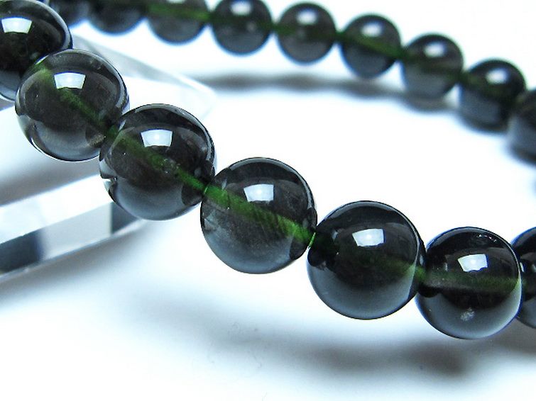 チンターマニストーン アリゾナ州産 天然ガラス ブレスレット （サフォーダイト/シリウス隕石） 9mm [t520-1754] 3枚目