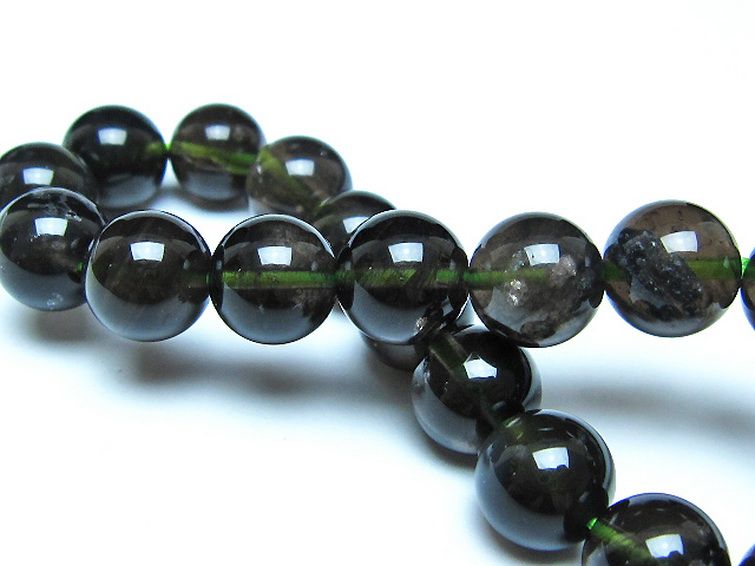 チンターマニストーン アリゾナ州産 天然ガラス ブレスレット （サフォーダイト/シリウス隕石） 10mm [t520-1759] 2枚目