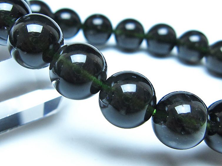 チンターマニストーン アリゾナ州産 天然ガラス ブレスレット （サフォーダイト/シリウス隕石） 11mm [t520-1762] 3枚目