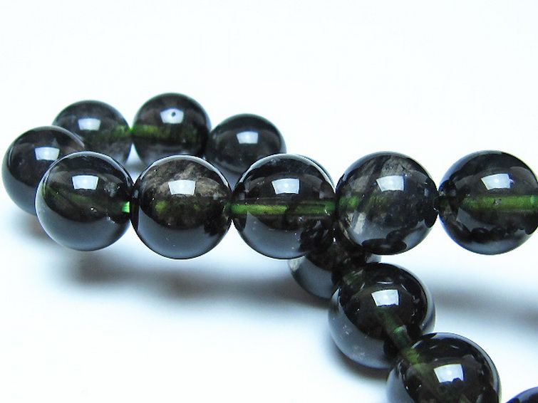 チンターマニストーン アリゾナ州産 天然ガラス ブレスレット （サフォーダイト/シリウス隕石） 12mm [t520-1764] 2枚目