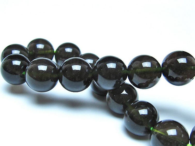 チンターマニストーン アリゾナ州産 天然ガラス ブレスレット （サフォーダイト/シリウス隕石） 12mm [t520-1767] 2枚目