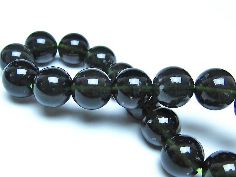 チンターマニストーン アリゾナ州産 天然ガラス ブレスレット （サフォーダイト/シリウス隕石） 12mm [t520-1768] 2枚目