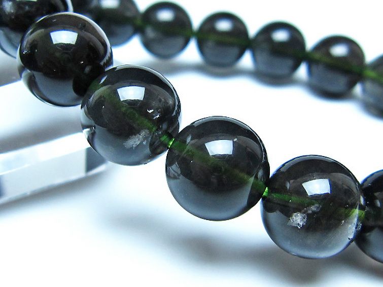 チンターマニストーン アリゾナ州産 天然ガラス ブレスレット （サフォーダイト/シリウス隕石） 12mm [t520-1768] 3枚目