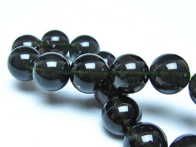 チンターマニストーン アリゾナ州産 天然ガラス ブレスレット （サフォーダイト/シリウス隕石） 14mm [t520-1771] 2枚目