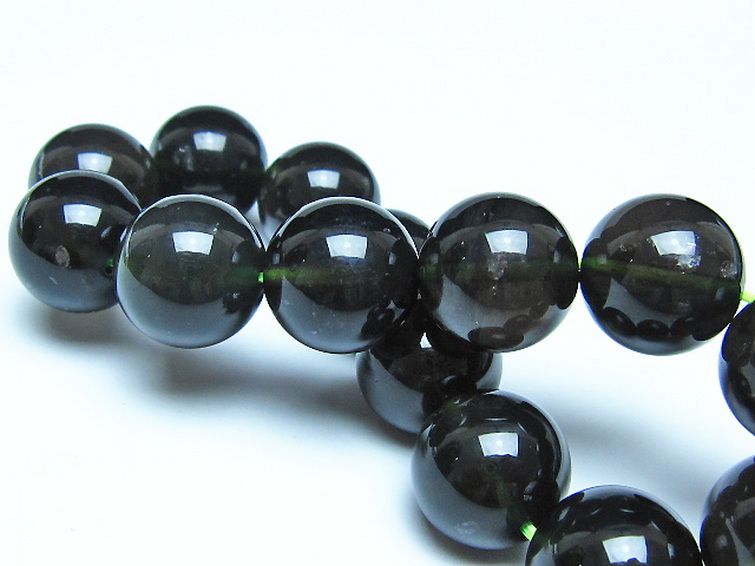 チンターマニストーン アリゾナ州産 天然ガラス ブレスレット （サフォーダイト/シリウス隕石） 15mm [t520-1776] 2枚目