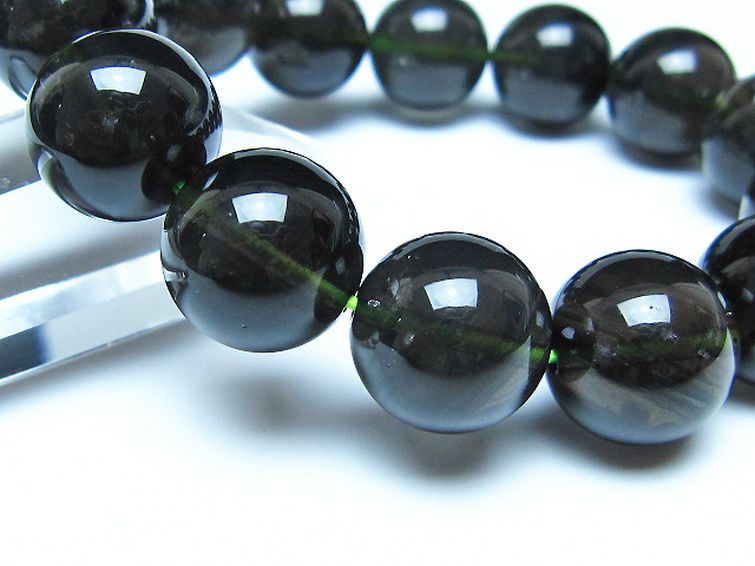 チンターマニストーン アリゾナ州産 天然ガラス ブレスレット （サフォーダイト/シリウス隕石） 15mm [t520-1776] 3枚目