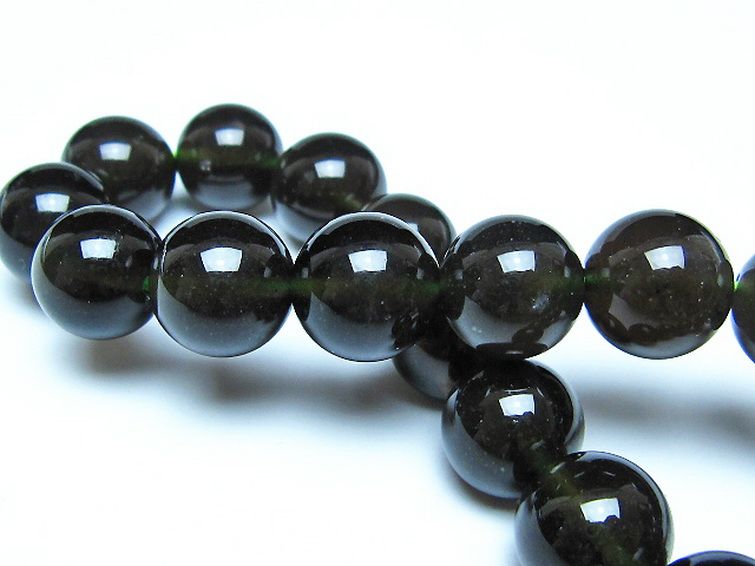 チンターマニストーン アリゾナ州産 天然ガラス ブレスレット （サフォーダイト/シリウス隕石） 12mm [t520-1778] 2枚目