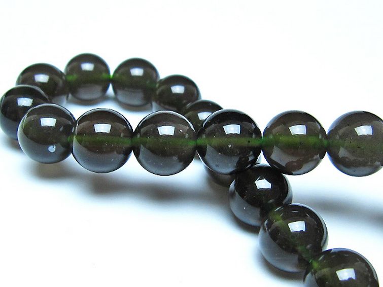 チンターマニストーン アリゾナ州産 天然ガラス ブレスレット （サフォーダイト/シリウス隕石） 10mm [t520-1780] 2枚目