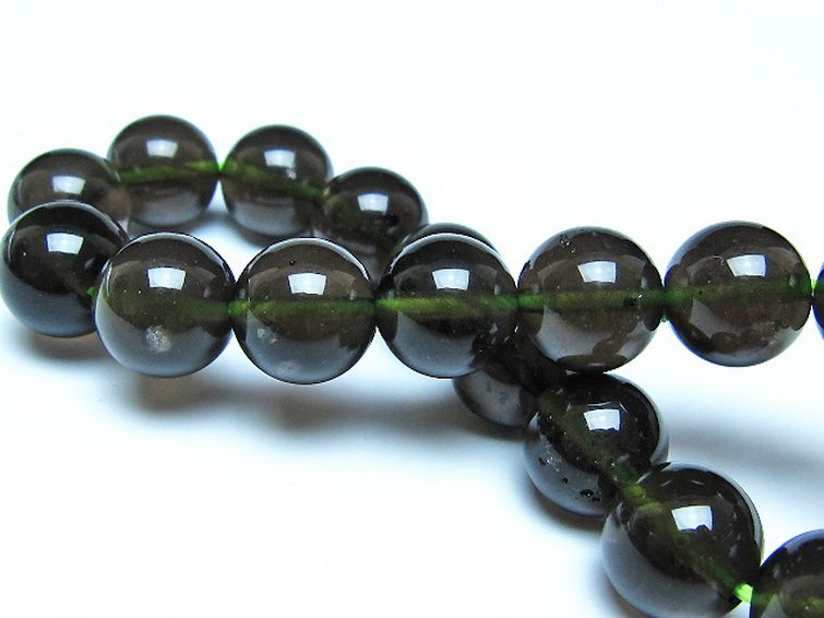 チンターマニストーン アリゾナ州産 天然ガラス ブレスレット （サフォーダイト/シリウス隕石） 11mm [t520-1794] 2枚目