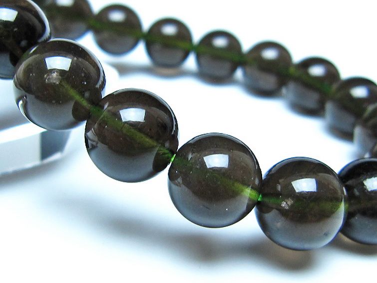 チンターマニストーン アリゾナ州産 天然ガラス ブレスレット （サフォーダイト/シリウス隕石） 11mm [t520-1794] 3枚目