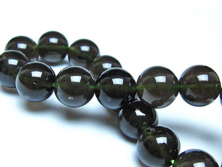 チンターマニストーン アリゾナ州産 天然ガラス ブレスレット （サフォーダイト/シリウス隕石） 12mm [t520-1799] 2枚目