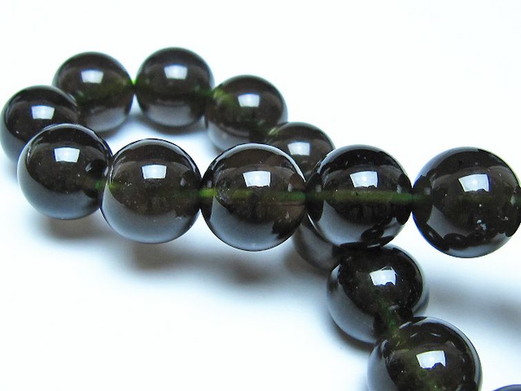 チンターマニストーン アリゾナ州産 天然ガラス ブレスレット （サフォーダイト/シリウス隕石） 12mm [t520-1806] 2枚目