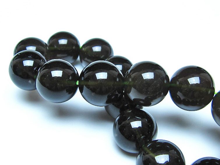 チンターマニストーン アリゾナ州産 天然ガラス ブレスレット （サフォーダイト/シリウス隕石） 15mm [t520-1812] 2枚目