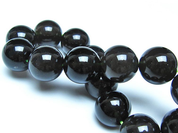 チンターマニストーン アリゾナ州産 天然ガラス ブレスレット （サフォーダイト/シリウス隕石） 15mm [t520-1813] 2枚目