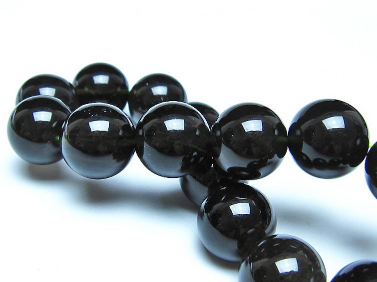 チンターマニストーン アリゾナ州産 天然ガラス ブレスレット （サフォーダイト/シリウス隕石） 14mm [t520-1816] 2枚目