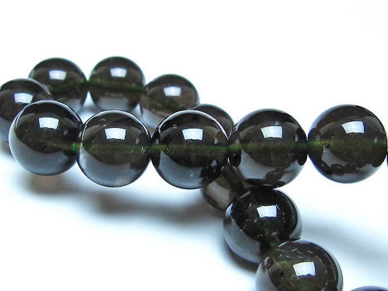 チンターマニストーン アリゾナ州産 天然ガラス ブレスレット （サフォーダイト/シリウス隕石） 12mm [t520-1819] 2枚目