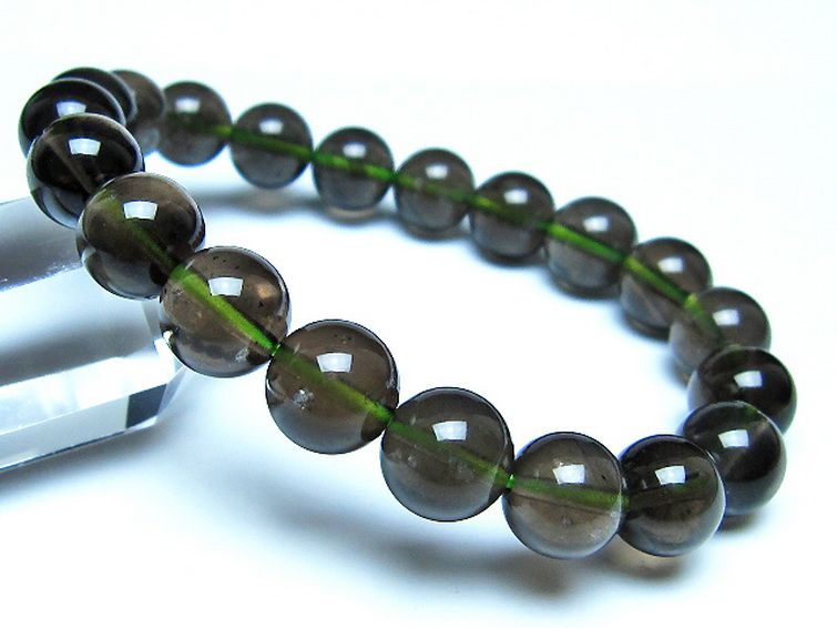 チンターマニストーン アリゾナ州産 天然ガラス ブレスレット （サフォーダイト/シリウス隕石） 10mm [t520-1825] 1枚目