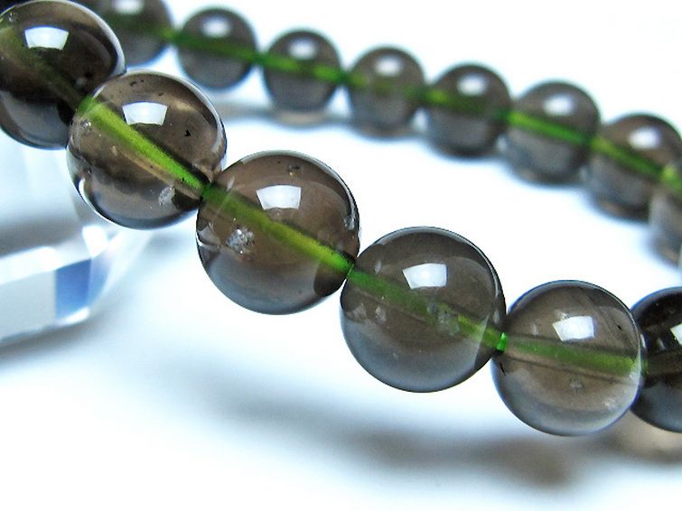 チンターマニストーン アリゾナ州産 天然ガラス ブレスレット （サフォーダイト/シリウス隕石） 10mm [t520-1825] 3枚目