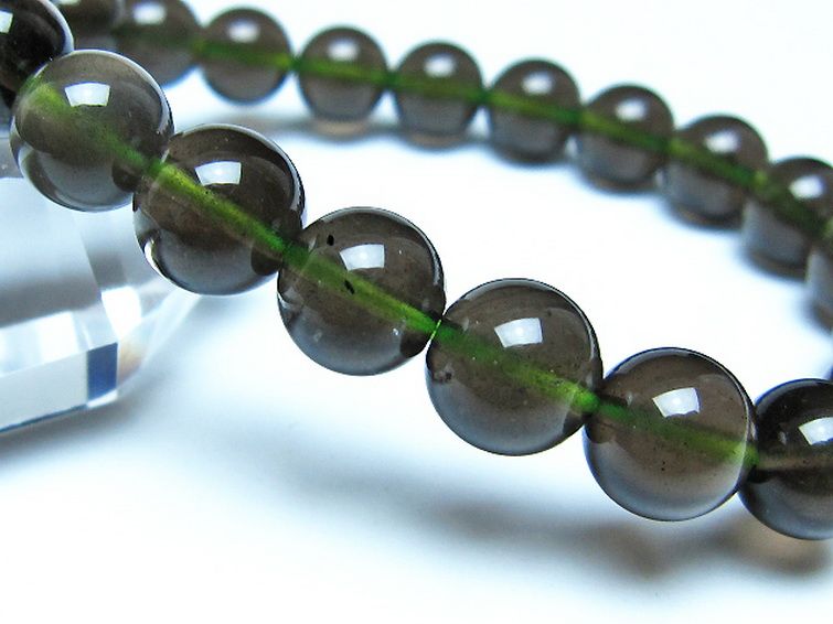 チンターマニストーン アリゾナ州産 天然ガラス ブレスレット （サフォーダイト/シリウス隕石） 9mm [t520-1829] 3枚目