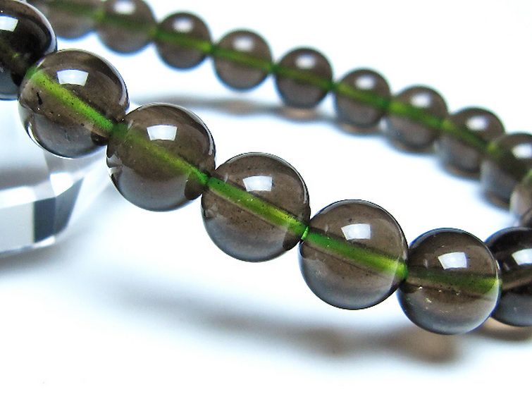 チンターマニストーン アリゾナ州産 天然ガラス ブレスレット （サフォーダイト/シリウス隕石） 9mm [t520-1835] 3枚目