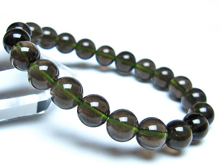 チンターマニストーン アリゾナ州産 天然ガラス ブレスレット （サフォーダイト/シリウス隕石） 9mm [t520-1838] 1枚目