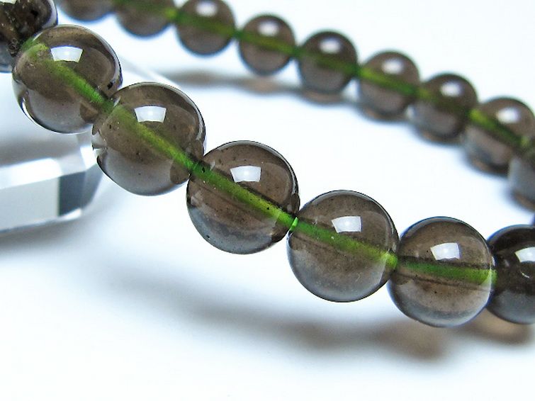 チンターマニストーン アリゾナ州産 天然ガラス ブレスレット （サフォーダイト/シリウス隕石） 9mm [t520-1838] 3枚目