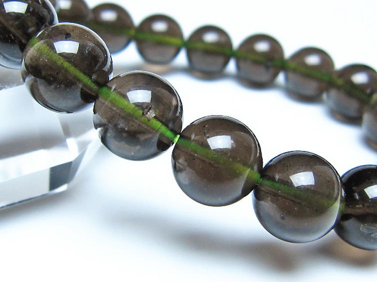 チンターマニストーン アリゾナ州産 天然ガラス ブレスレット （サフォーダイト/シリウス隕石） 11mm [t520-1840] 3枚目