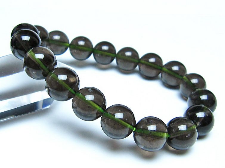 チンターマニストーン アリゾナ州産 天然ガラス ブレスレット （サフォーダイト/シリウス隕石） 11mm [t520-1843] 1枚目