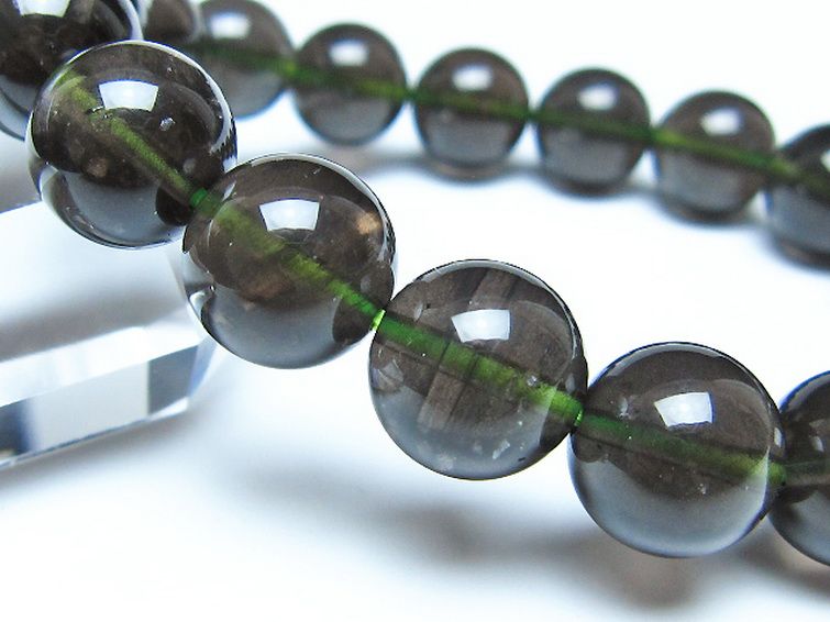 チンターマニストーン アリゾナ州産 天然ガラス ブレスレット （サフォーダイト/シリウス隕石） 12mm [t520-1846] 3枚目