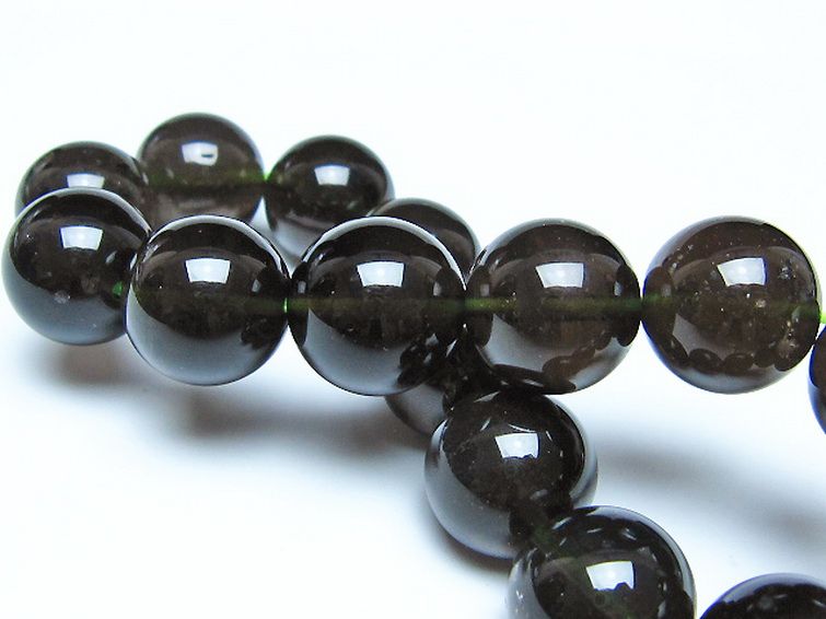 チンターマニストーン アリゾナ州産 天然ガラス ブレスレット （サフォーダイト/シリウス隕石） 14mm [t520-1849] 2枚目