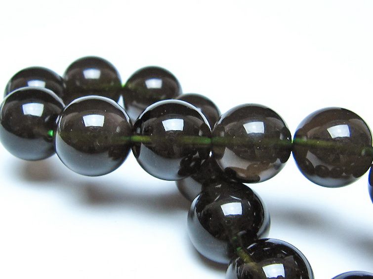 チンターマニストーン アリゾナ州産 天然ガラス ブレスレット （サフォーダイト/シリウス隕石） 14mm [t520-1852] 2枚目