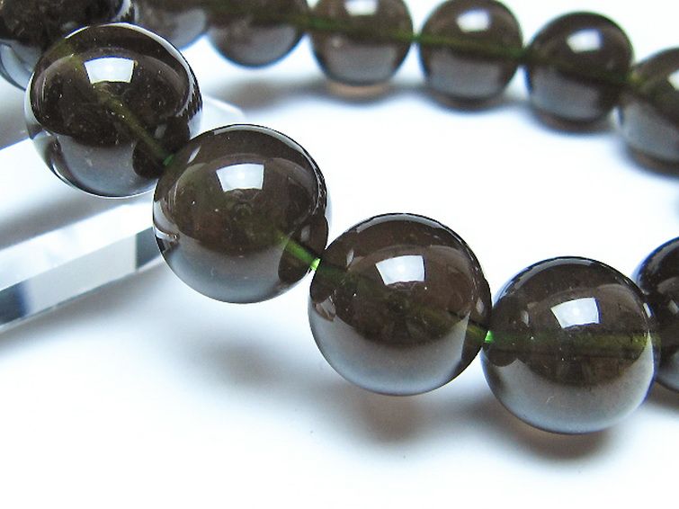 チンターマニストーン アリゾナ州産 天然ガラス ブレスレット （サフォーダイト/シリウス隕石） 14mm [t520-1853] 3枚目