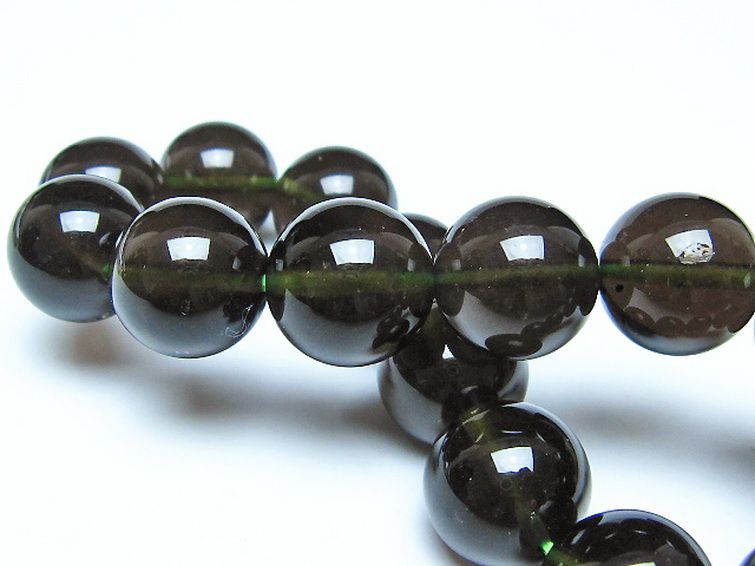 チンターマニストーン アリゾナ州産 天然ガラス ブレスレット （サフォーダイト/シリウス隕石） 14mm [t520-1856] 2枚目