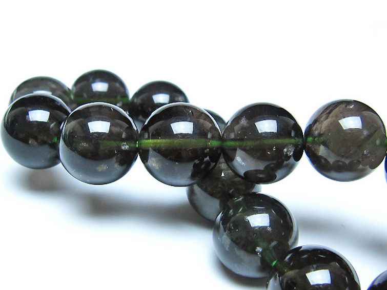 チンターマニストーン アリゾナ州産 天然ガラス ブレスレット （サフォーダイト/シリウス隕石） 15mm [t520-1859] 2枚目