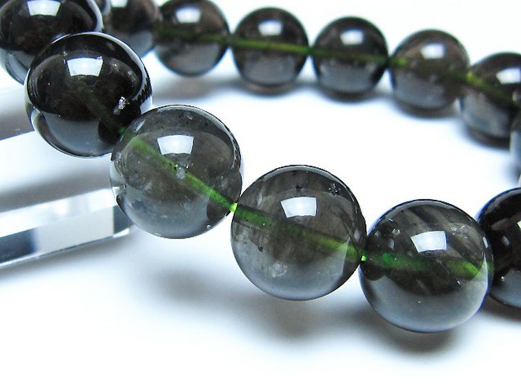 チンターマニストーン アリゾナ州産 天然ガラス ブレスレット （サフォーダイト/シリウス隕石） 15mm [t520-1859] 3枚目