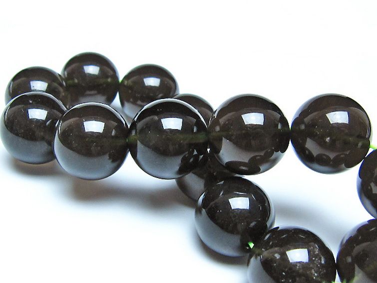 チンターマニストーン アリゾナ州産 天然ガラス ブレスレット （サフォーダイト/シリウス隕石） 15mm [t520-1862] 2枚目