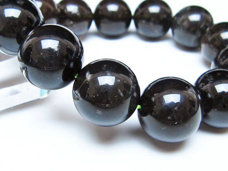 チンターマニストーン アリゾナ州産 天然ガラス ブレスレット （サフォーダイト/シリウス隕石） 18mm [t520-2163] 3枚目