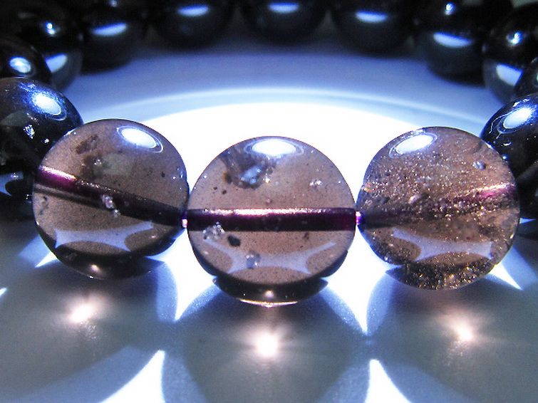 コロンビアナイト コロンビア産 天然ガラス ブレスレット 15mm [t521-2717] 3枚目