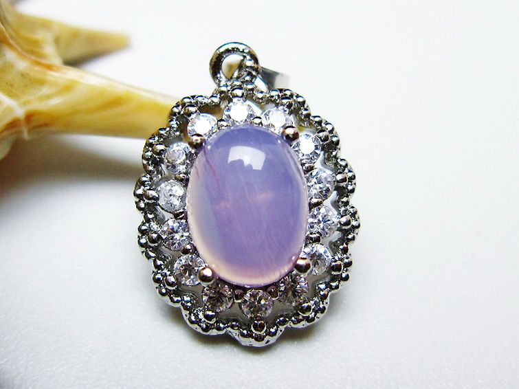 スコロライト（ラベンダークォーツ） ペンダント [T525-2198] 2枚目