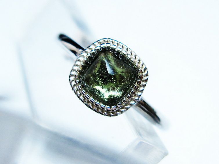 モルダバイト 指輪 (13号) [t526-1357] 2枚目