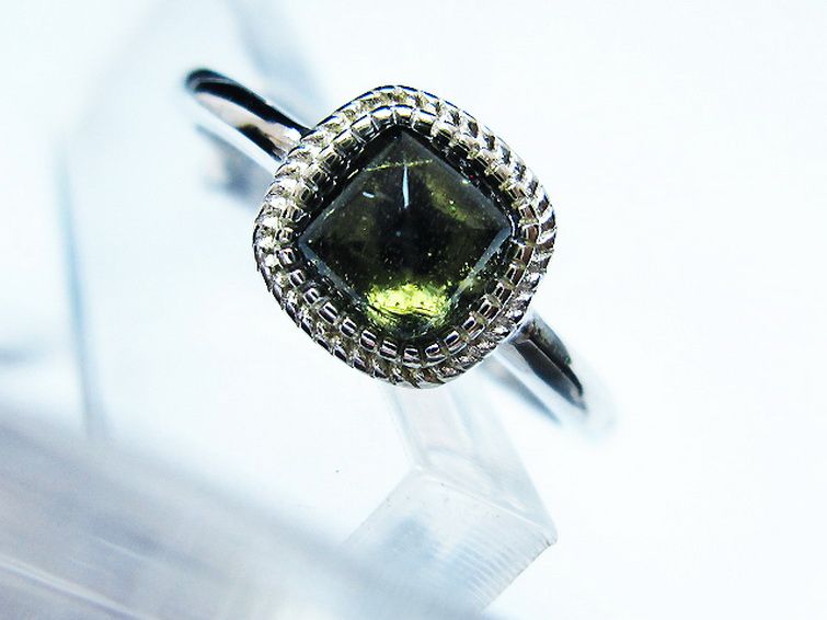 モルダバイト 指輪 (13号) [t526-1360] 2枚目