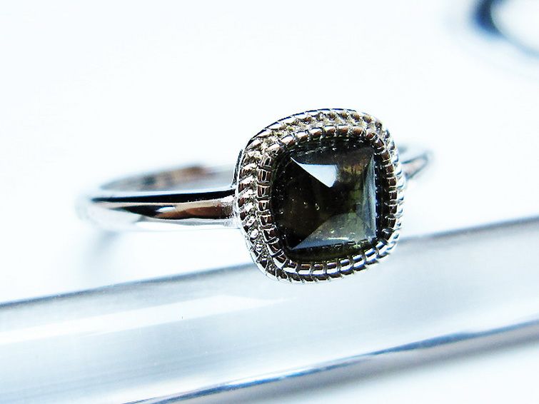 モルダバイト 指輪 (13号) [t526-1367] 3枚目